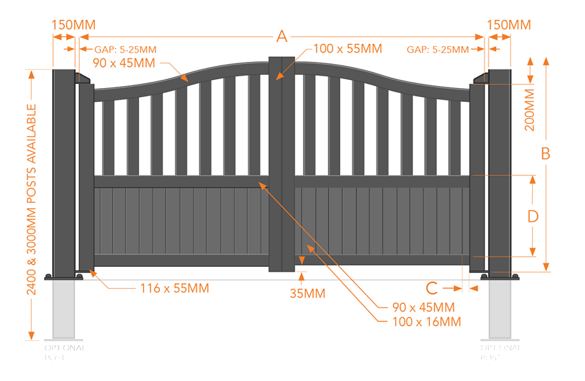 RMG 007DG Aluminium Driveway Gate